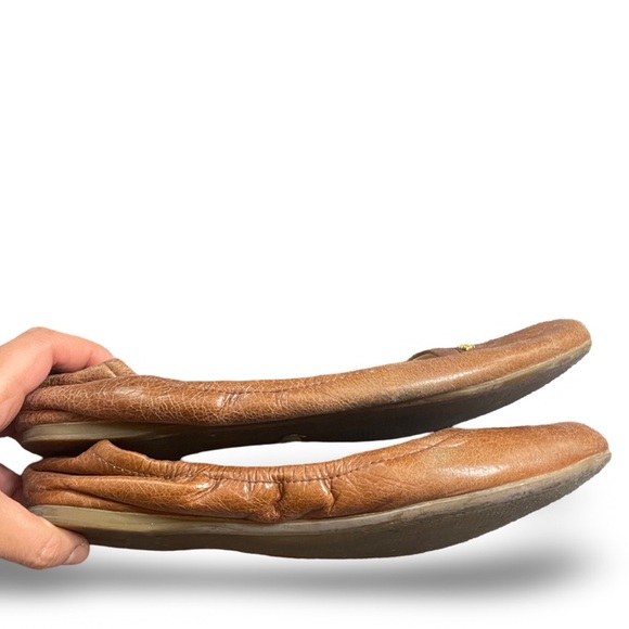 Prada Women's Brown Leather Ballet Flats - Picture 4 of 6